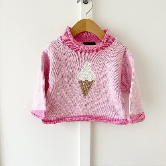 CLAVER pink ice team knit roll neck sweater - Picture 1 of 5